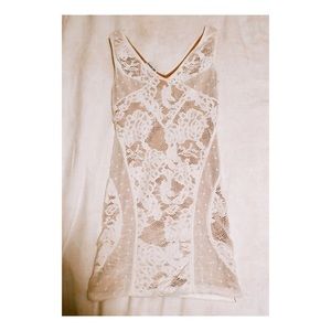 Bebe white bodycon dress